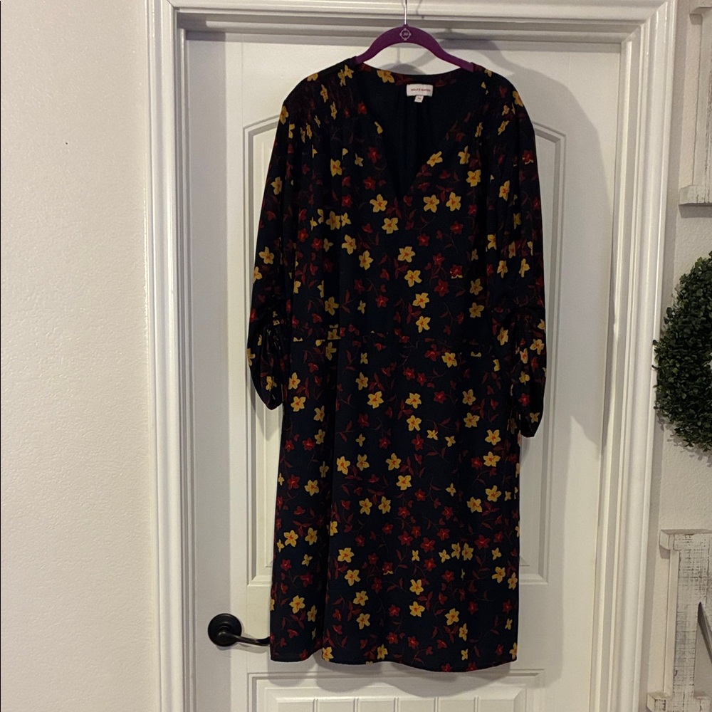 Chic Long Sleeve Floral Dress
